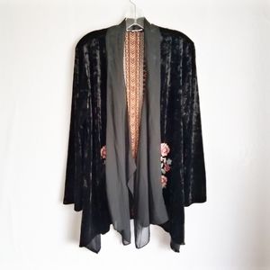Andree Black Velvet Embroidered Cape